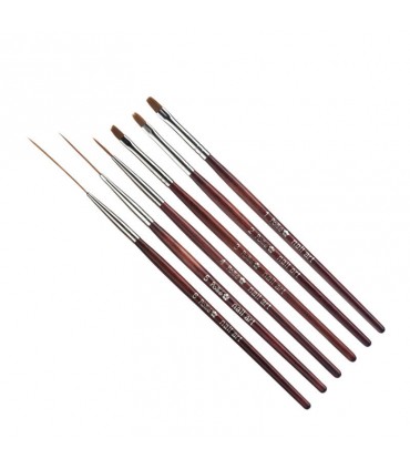 KIT 6 PINCELES DECORACION UÑAS